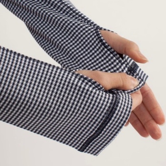 ♥️… Lululemon Forme Jacket Inkwell Gingham sz 12 - Picture 5 of 10